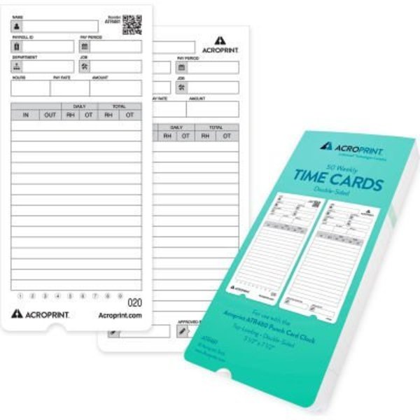 Acroprint Acroprint Time Cards For ATR480 Clock (50/Pack) 09-9115-000